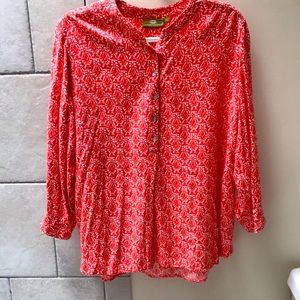 Banded collar popover blouse